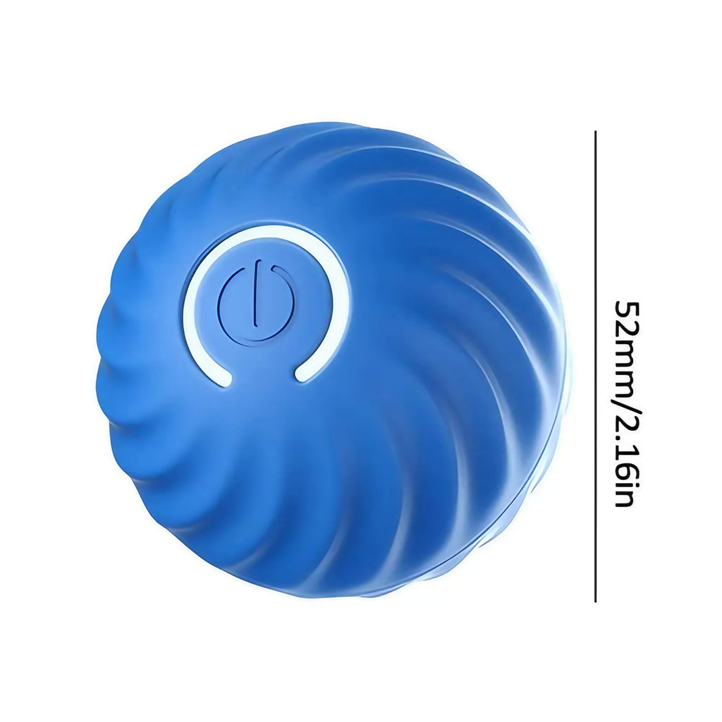Balle interactive pour chien qui roule seule, rechargeable USB, bleu