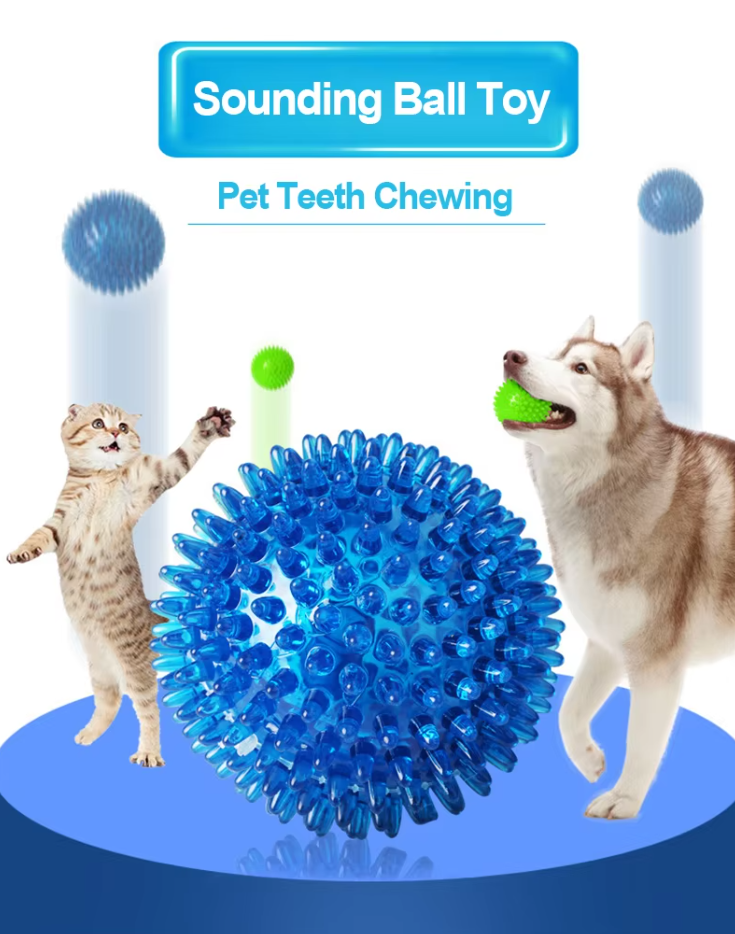 Balle à picots pour chien de 11 cm, pour lancer et mâcher