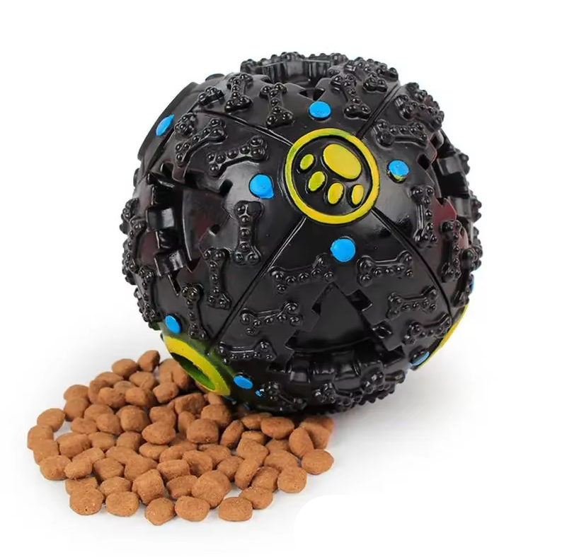 Balle distributrice de friandises pour chien, couineuse, 3 tailles