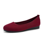 Ballerines femme antidérapantes à semelle intérieure ergonomique, rouge