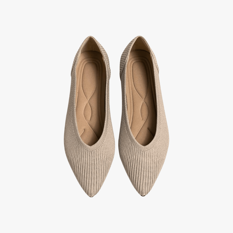 Ballerines femme à bout pointu, semelle souple, du 35 au 43, beige
