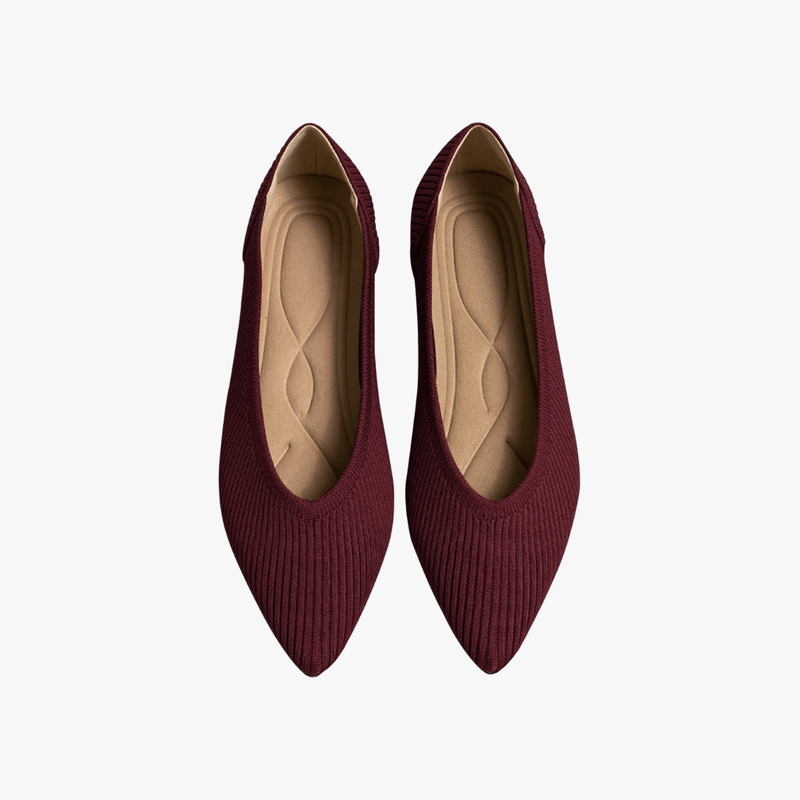 Ballerines femme à bout pointu, semelle souple, du 35 au 43, rouge