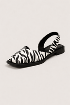 Ballerines femme à imprimé animal, bout ouvert, du 36 au 41