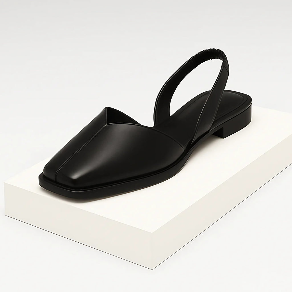 Ballerines femme à imprimé animal, bout ouvert, du 36 au 41, noir