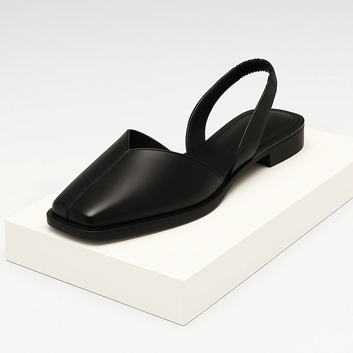Ballerines femme à imprimé animal, bout ouvert, du 36 au 41, noir