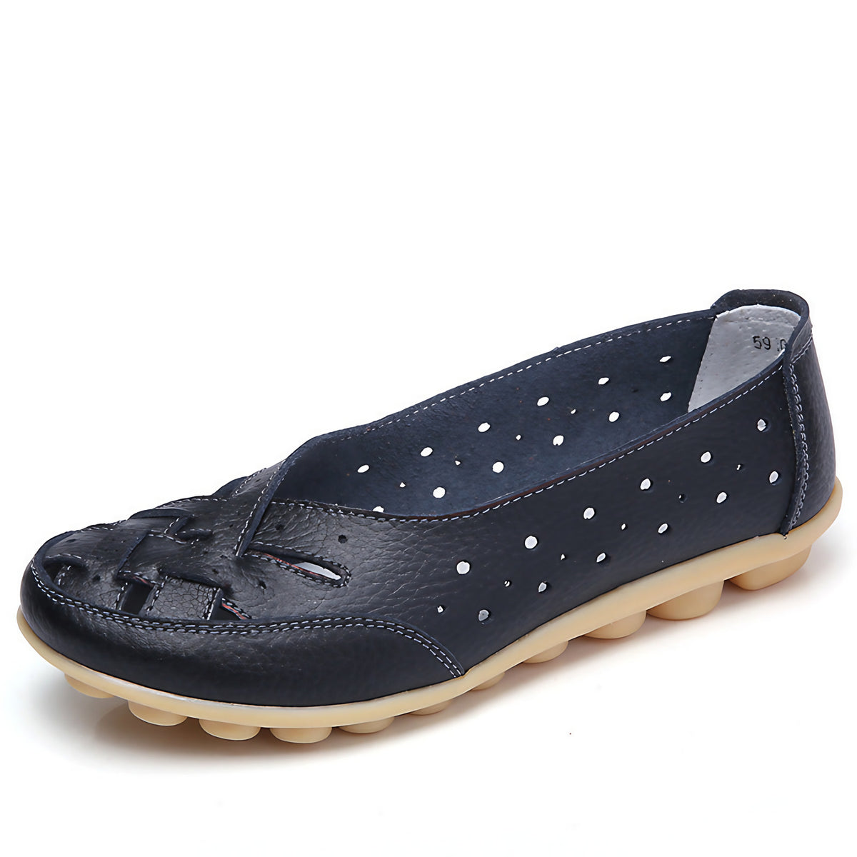 Ballerines confortables femme, semelle épaisse de 4 cm, noir