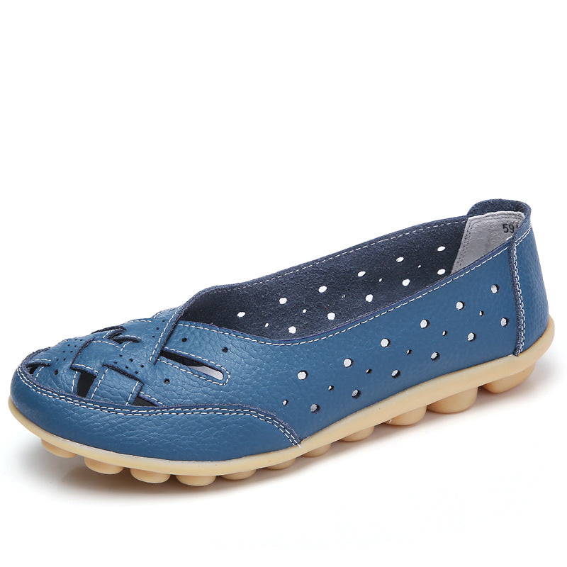 Ballerines confortables femme, semelle épaisse de 4 cm, bleu