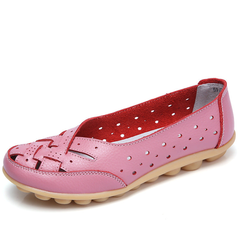 Ballerines confortables femme, semelle épaisse de 4 cm, rose
