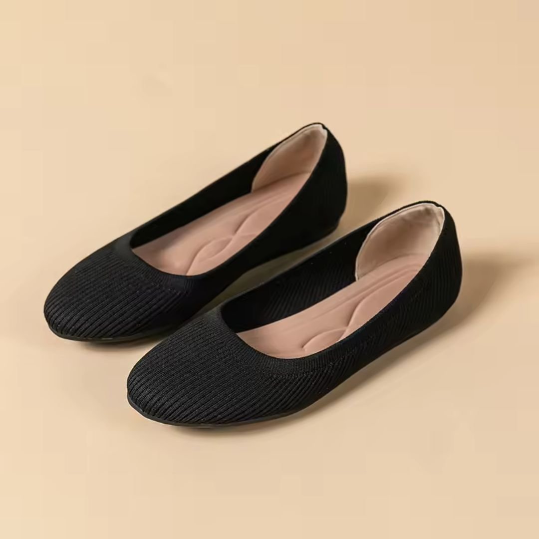 Ballerines orthopédiques femme, semelle ergonomique, neuf coloris, noir