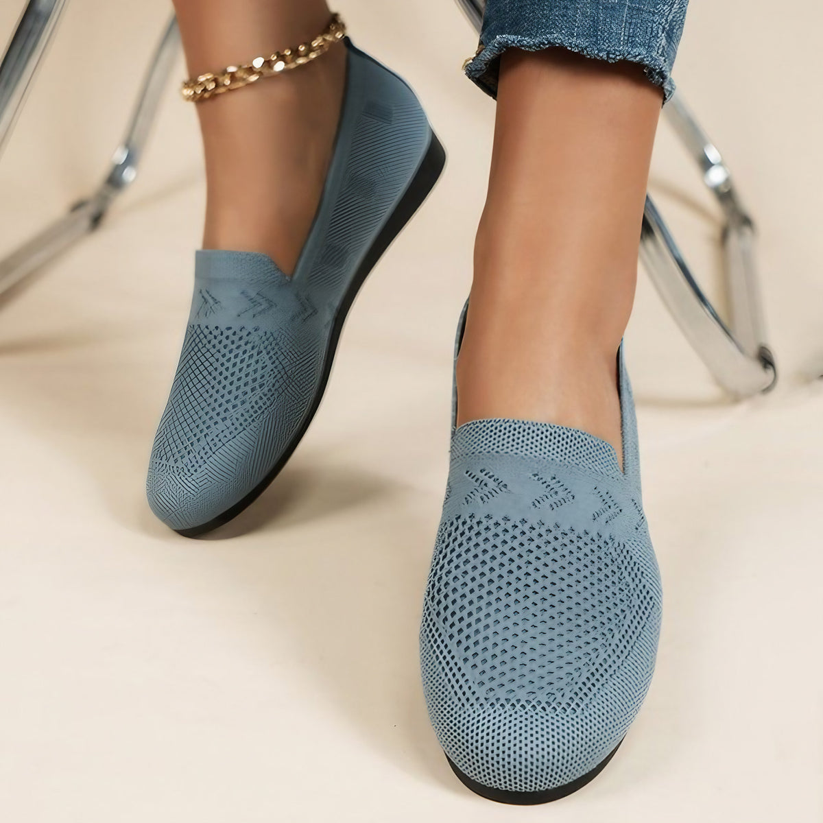 Ballerines femme légères et aérées, quatre coloris, du 36 au 43, bleu