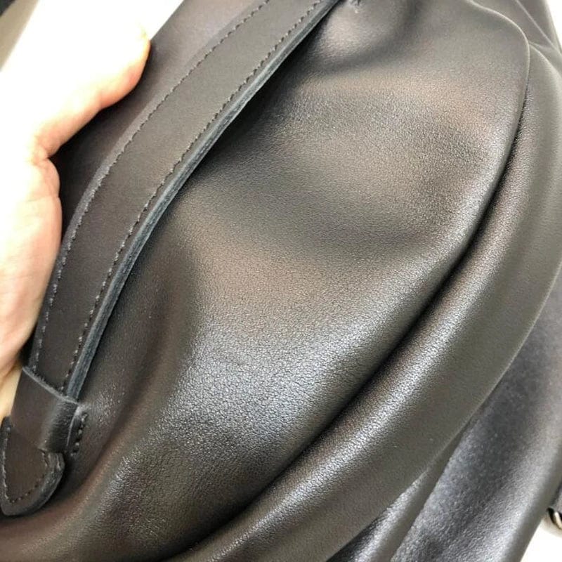Sac banane femme en cuir doublé, noir ou marron