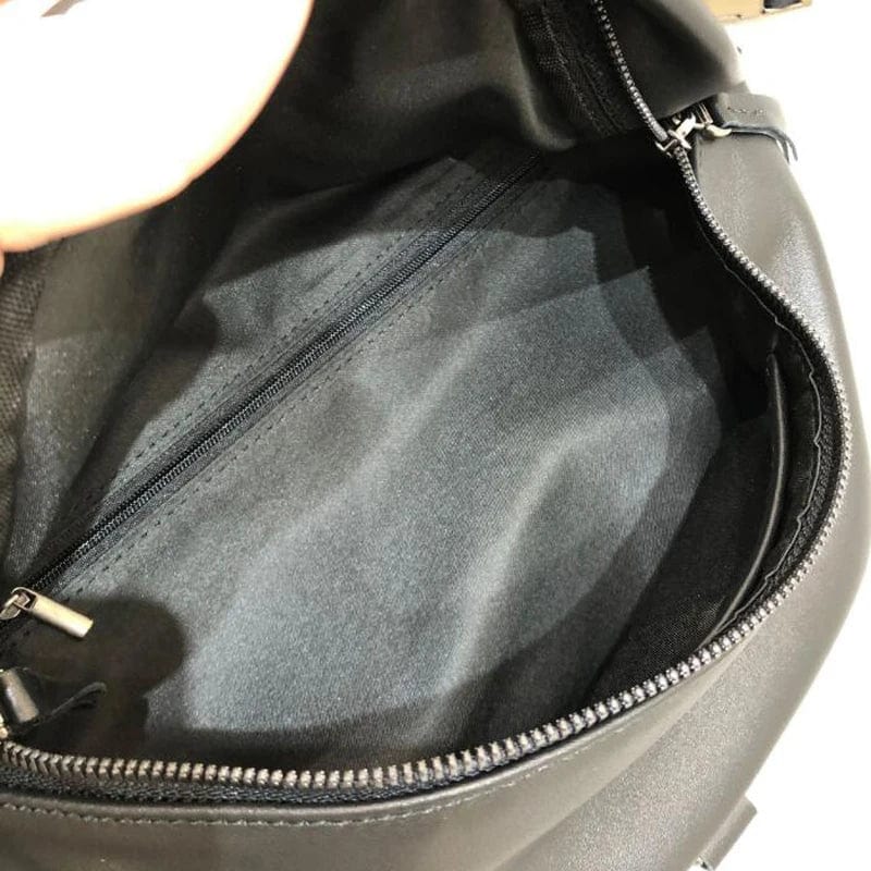 Sac banane femme en cuir doublé, noir ou marron