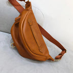 Sac banane femme en cuir doublé, noir ou marron