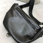 Sac banane femme en cuir doublé, noir ou marron
