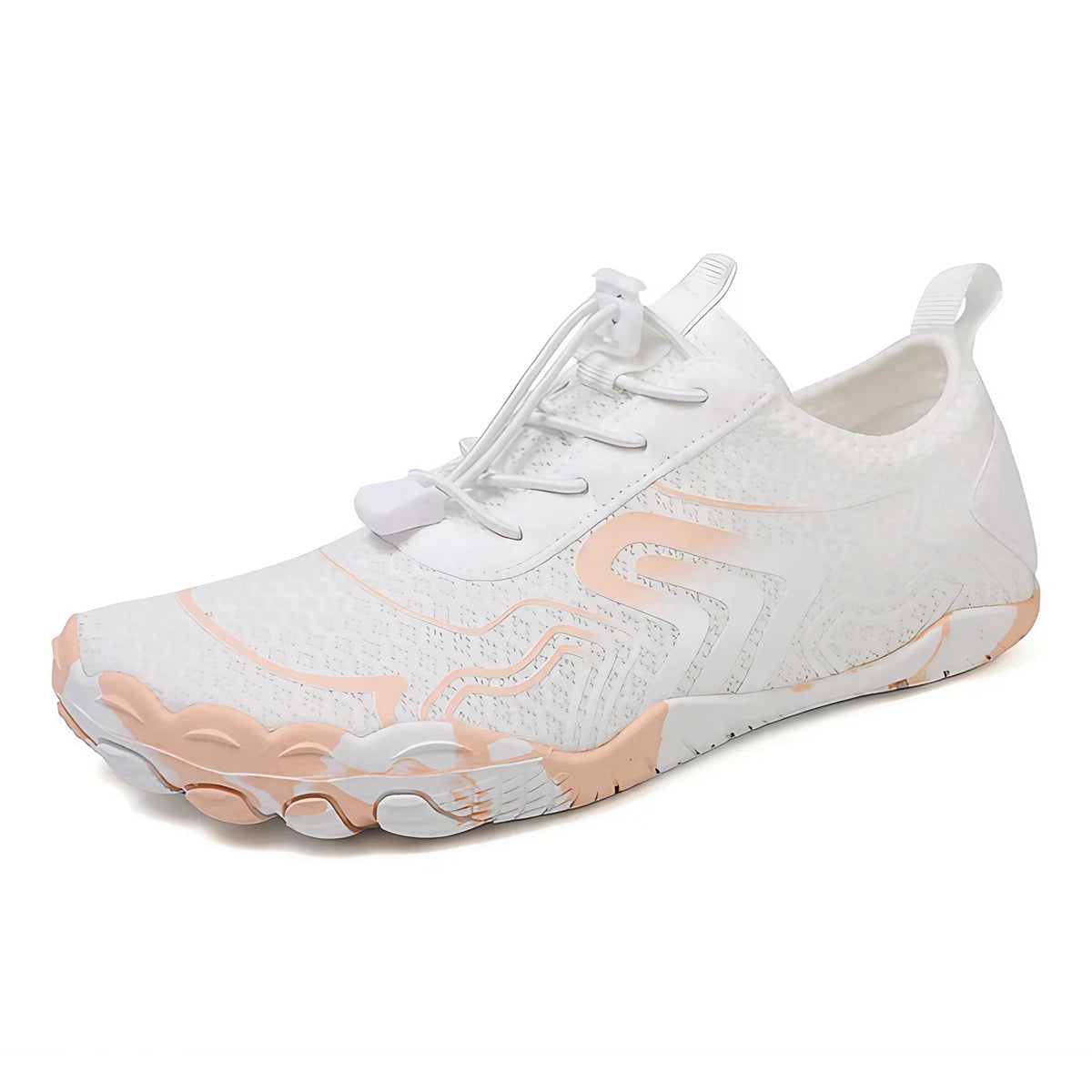 Chaussures aquatiques pieds nus mixtes, séchage rapide, blanc