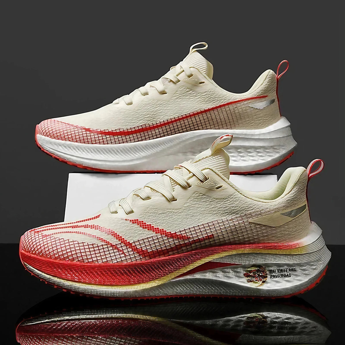 Baskets de sport légères mixtes, tige en mesh, du 35 au 45, rouge