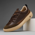 Baskets de ville homme à lacets, talon renforcé, trois coloris, marron