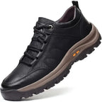 Baskets homme en cuir, semelle rembourrée, marron ou noir, noir