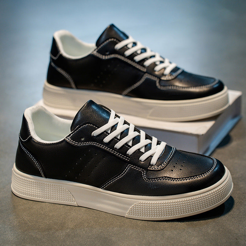 Baskets homme à perforations latérales, blanc ou noir