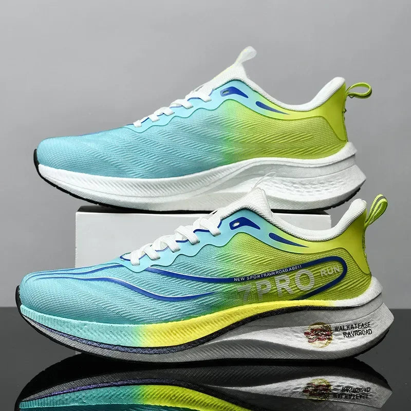 Baskets de running mixtes légères, tige aérée, semelle amortie, vert