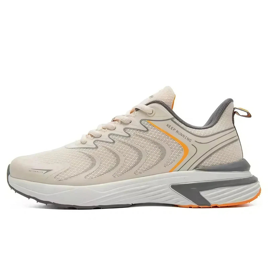 Baskets de running homme en maille, semelle en caoutchouc, beige