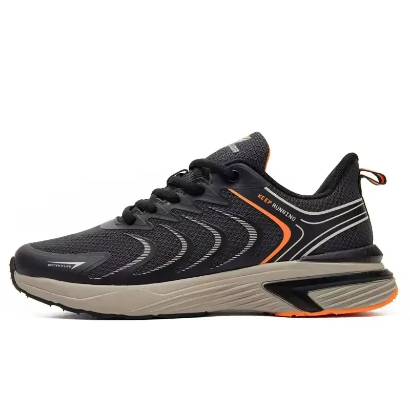 Baskets de running homme en maille, semelle en caoutchouc, gris