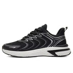 Baskets de running homme en maille, semelle en caoutchouc, noir
