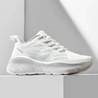 Baskets de course unisexe en mesh, semelle épaisse, blanc