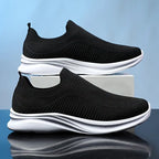 Baskets de marche homme sans lacets, tige en maille