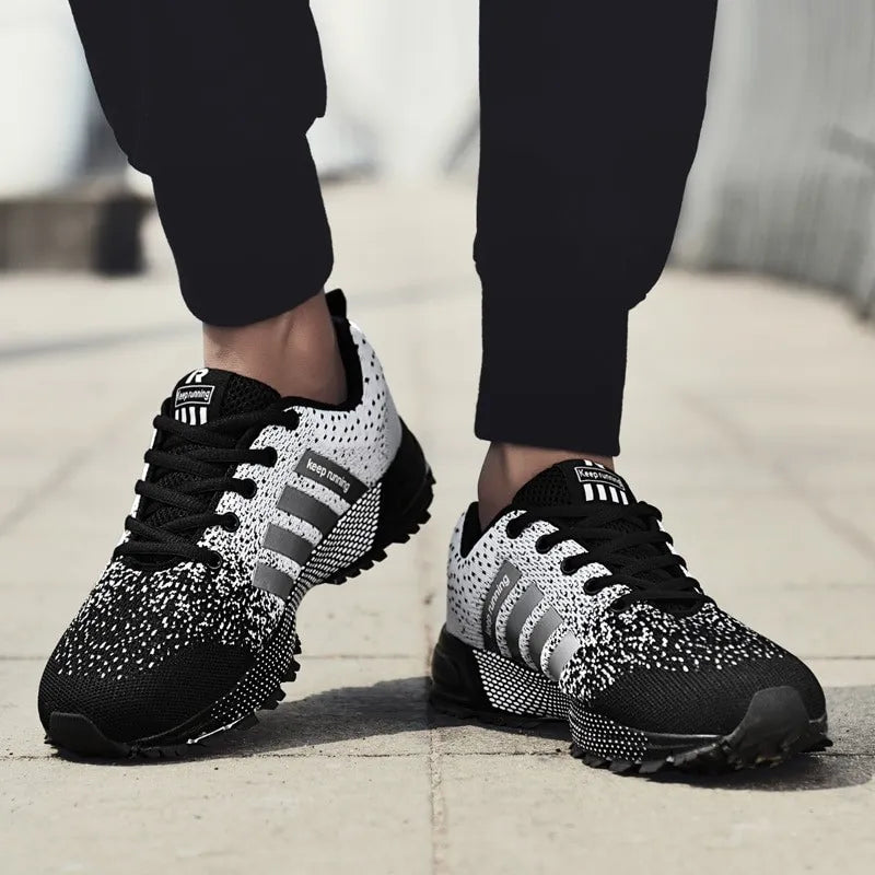 Chaussures de running mixtes en maille, semelle en caoutchouc