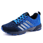 Chaussures de running mixtes en maille, semelle en caoutchouc, bleu