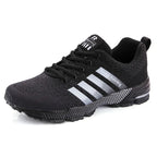 Chaussures de running mixtes en maille, semelle en caoutchouc, noir