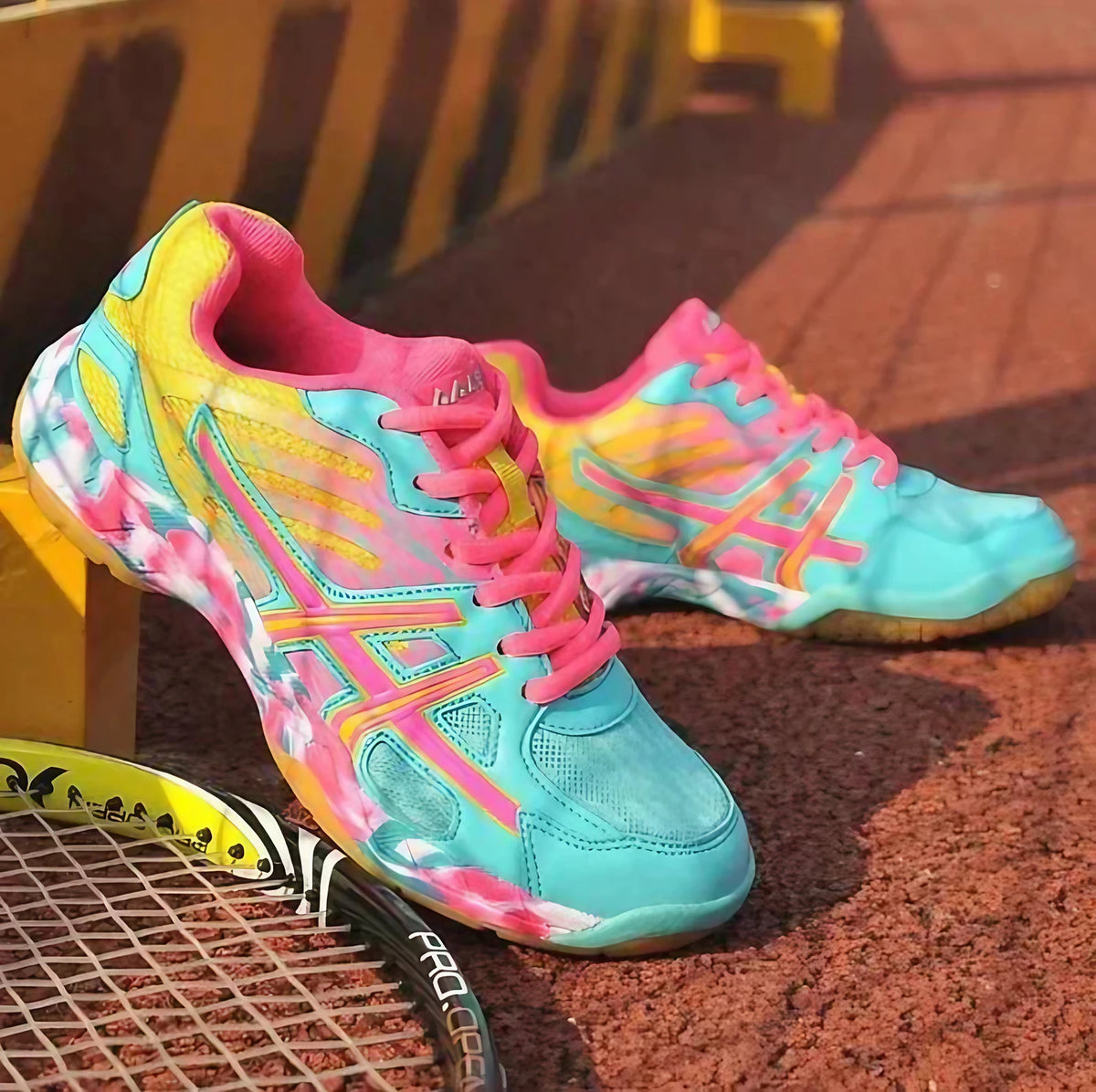 Baskets de sport femme, semelle intérieure rembourrée, quatre coloris, rose