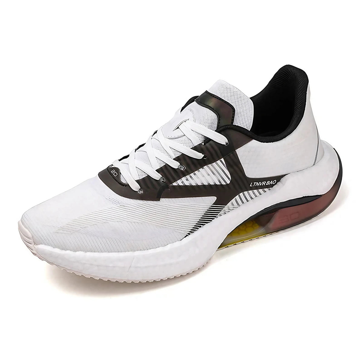 Baskets de sport mixtes en maille, semelle EVA et caoutchouc, noir et blanc
