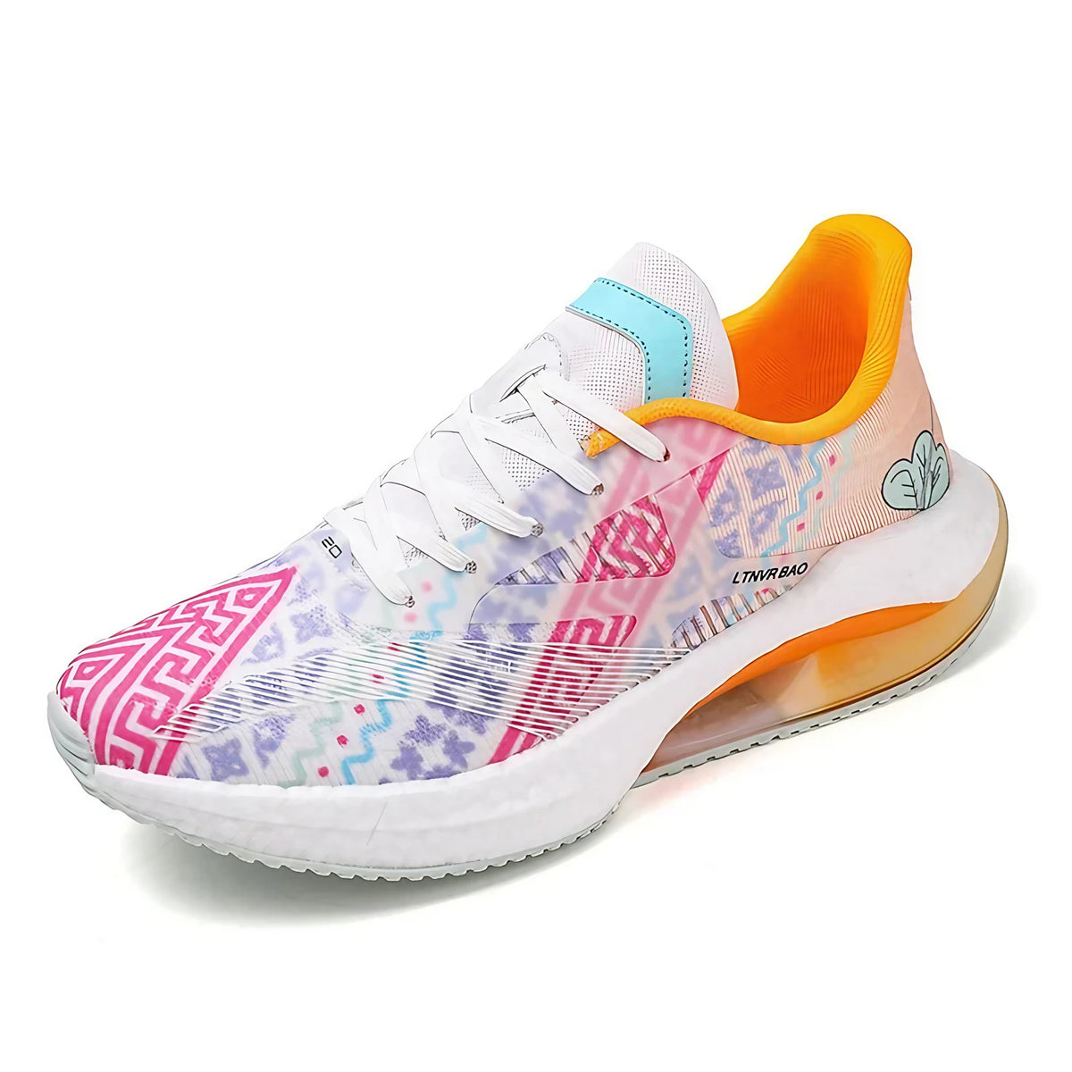 Baskets de sport mixtes en maille, semelle EVA et caoutchouc, orange