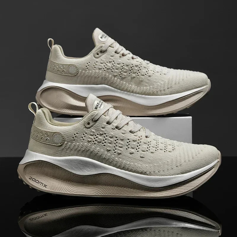 Baskets de sport mixtes pour la course, la marche et le fitness, beige