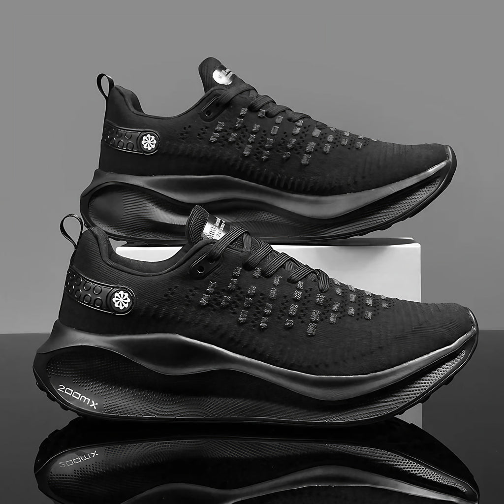Baskets de sport mixtes pour la course, la marche et le fitness, noir