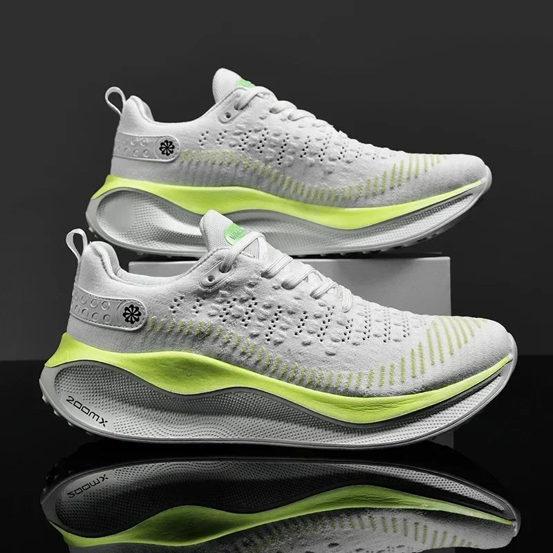 Baskets de sport mixtes pour la course, la marche et le fitness, blanc