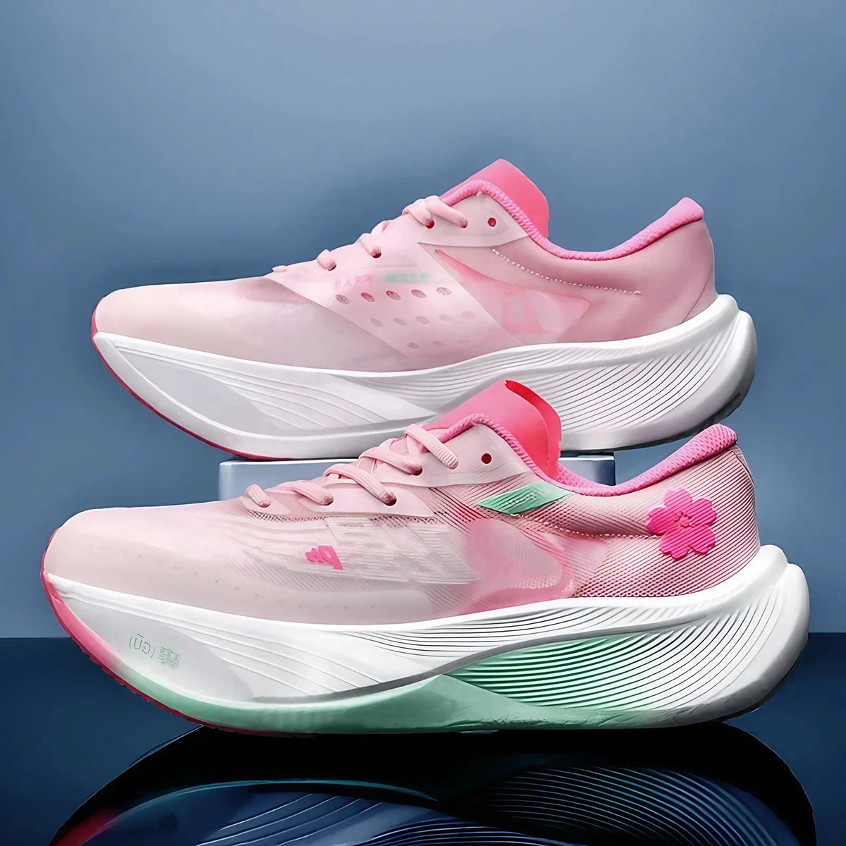 Baskets de sport mixtes en mesh, semelle amortissante, 36 au 44, rose