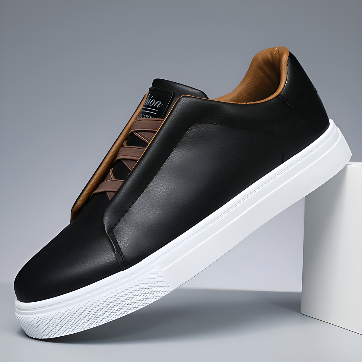 Baskets homme classiques, semelle extérieure robuste, noir
