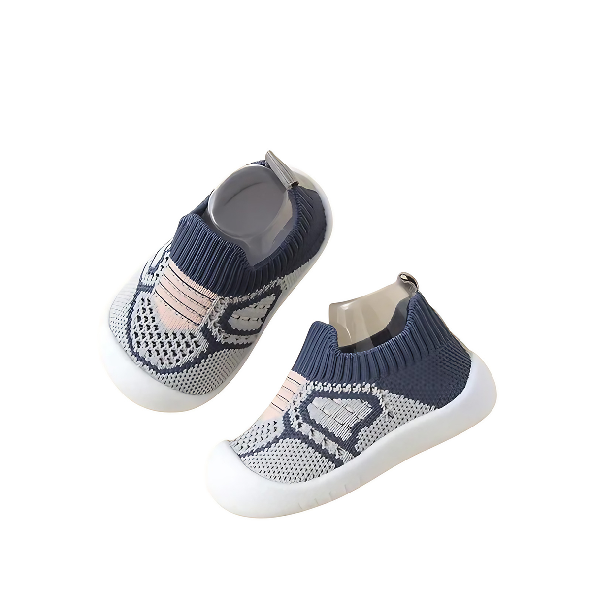 Baskets bébé et enfant, semelle antidérapante, embout protégé, bleu