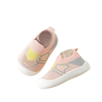 Baskets bébé et enfant, semelle antidérapante, embout protégé, rose