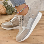 Baskets femme à semelle ergonomique, pour l'automne, quatre coloris, gris