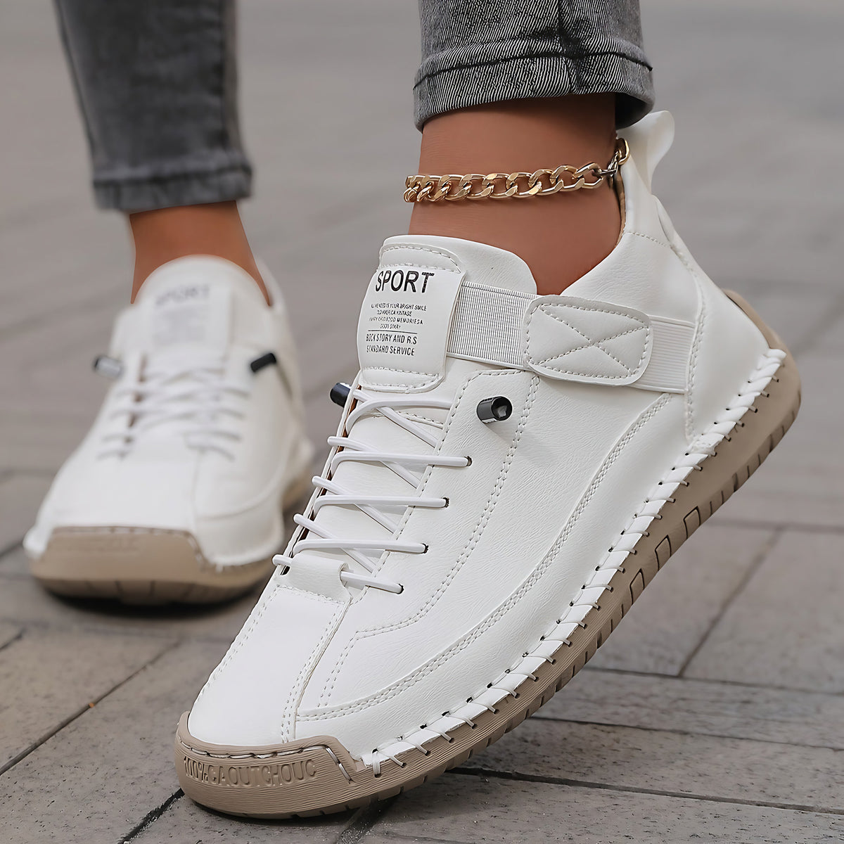 Baskets femme légères sans lacets, moins de 200 g, dix coloris, blanc