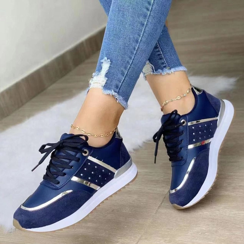 Baskets femme à semelle intérieure rembourrée, quatre coloris
