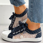 Baskets basses femme à lacets, semelle rembourrée, tons bleus, bleu royal transparent