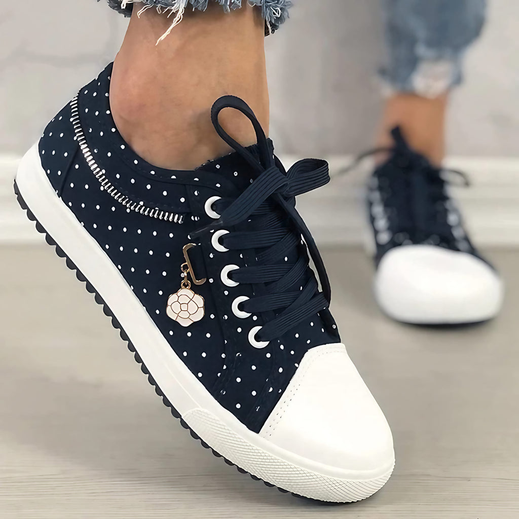 Baskets basses femme à lacets, semelle rembourrée, tons bleus, bleu royal plein