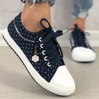 Baskets basses femme à lacets, semelle rembourrée, tons bleus, bleu royal plein