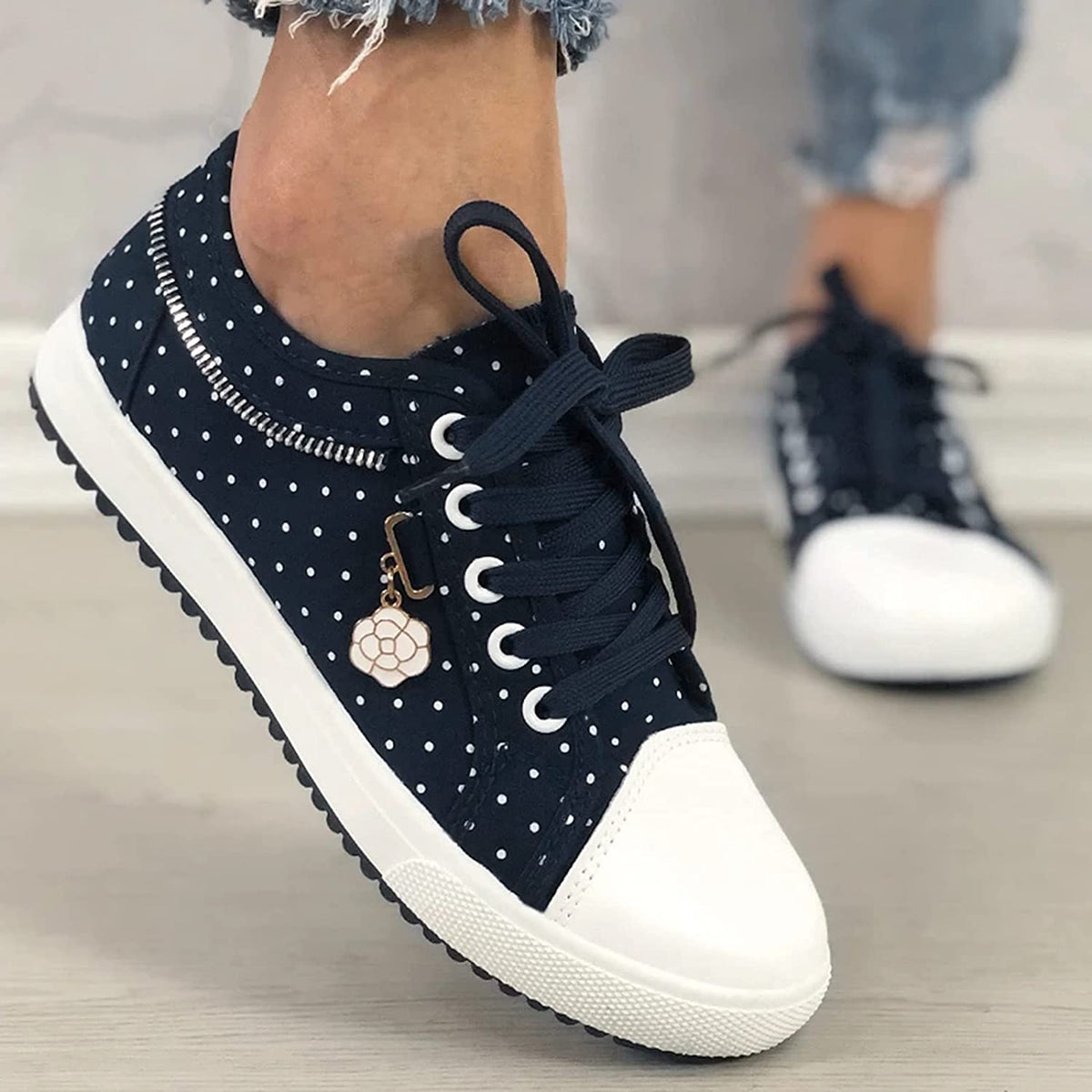 Baskets basses femme à lacets, semelle rembourrée, tons bleus, bleu royal plein