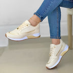 Baskets orthopédiques femme, semelle intérieure amortissante, beige